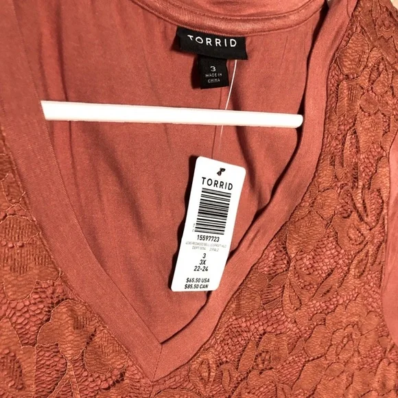 NWT TORRID PLUS SIZE 3 Hi-Low Skater Mini Dress - Super Soft Rusty Brown pockets - Picture 7 of 7